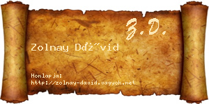 Zolnay Dávid névjegykártya