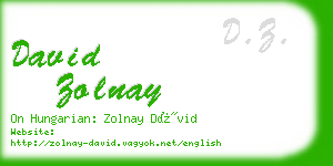 david zolnay business card